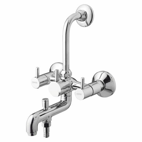 Wall Mixer Three in One  with L-Bend for Overhead Shower Chrome